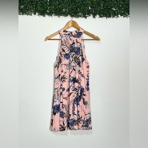 Entro Pink/Blue Floral Spring Shift Dress Size Small